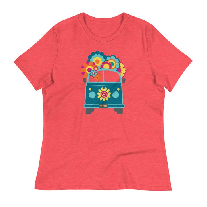 W's Groovy Bus Relaxed Tee for wholesale by Be Hippy, LLC