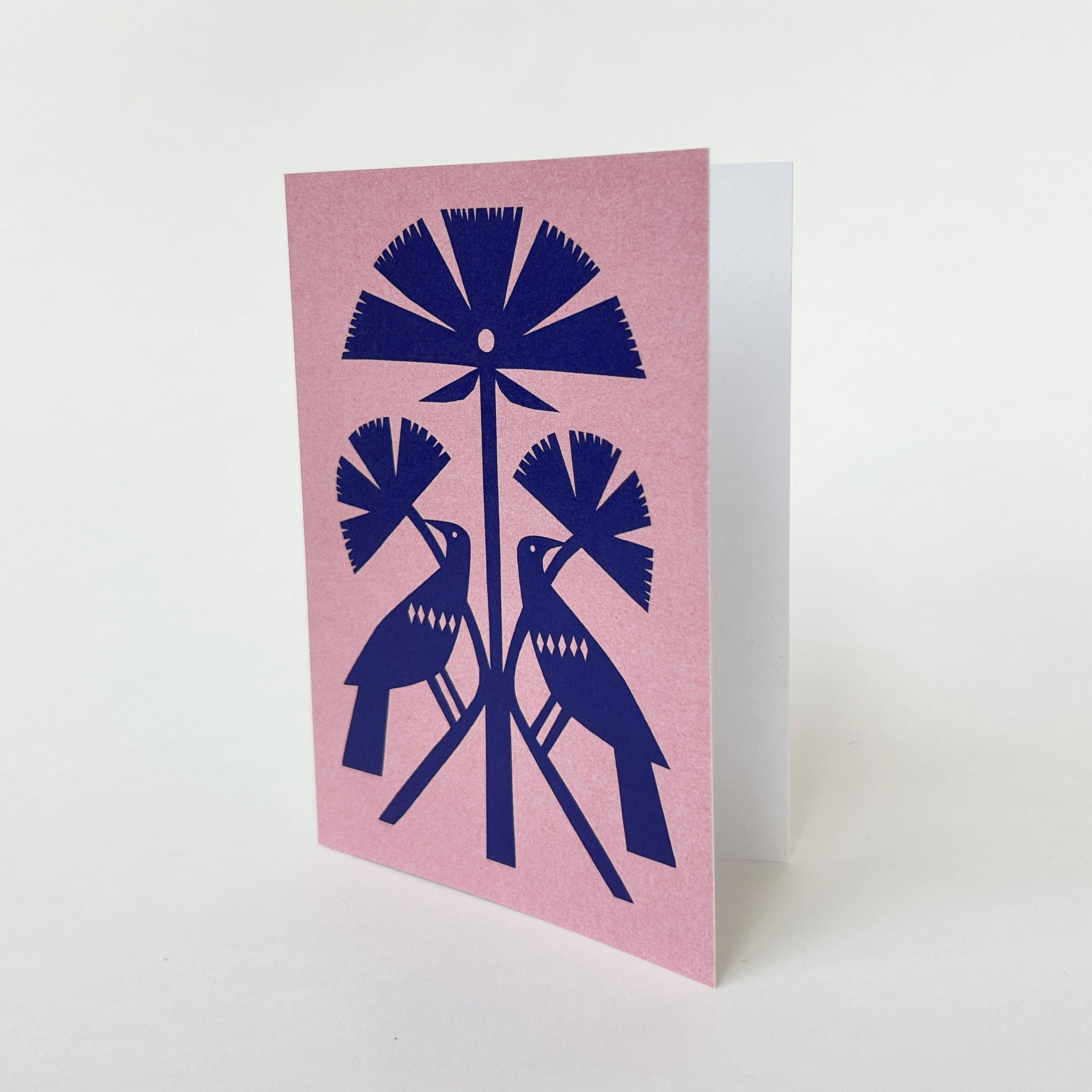 Cait McEniff – wholesale Everyday greeting card – Blue Papercut Bird Greetings Card1