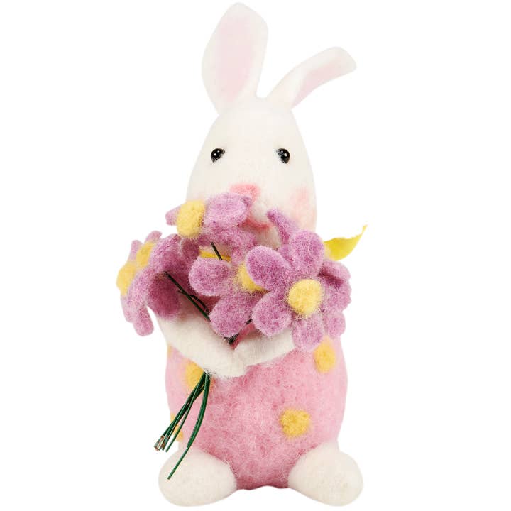Bunny With Bouquet Critter for wholesale by Primitives by Kathy