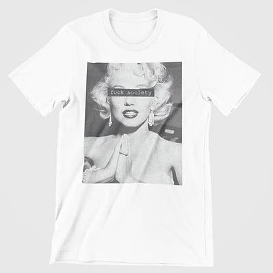 Marilyn Monroe F*ck Society Graphic Tee for wholesale by Suga Bearz