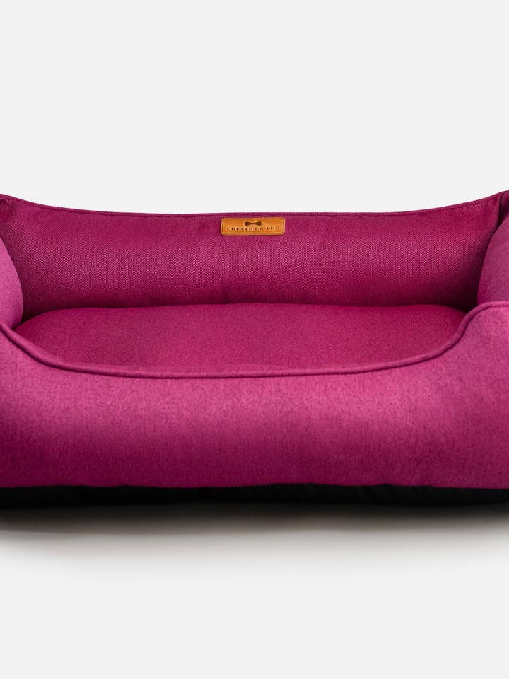 Cotton Sleeper Dog Bed Berry Pink for wholesale by Chester & Lee