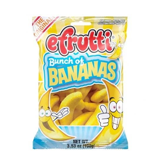 Grandpa Joe's Candy Shop - Wholesale Gummy - Efrutti Bunch of Bananas, 3.5oz, 12ct Case