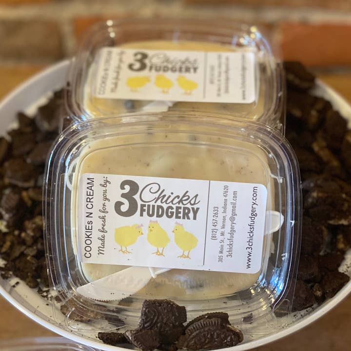 3 Chicks Fudgery - Vente Fudges - Biscuits N Cream Fudge 1/2 livre1