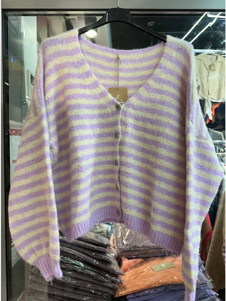 LÉA & LUC - Wholesale Cardigan - Women's - Striped cardigan REF. 5106217