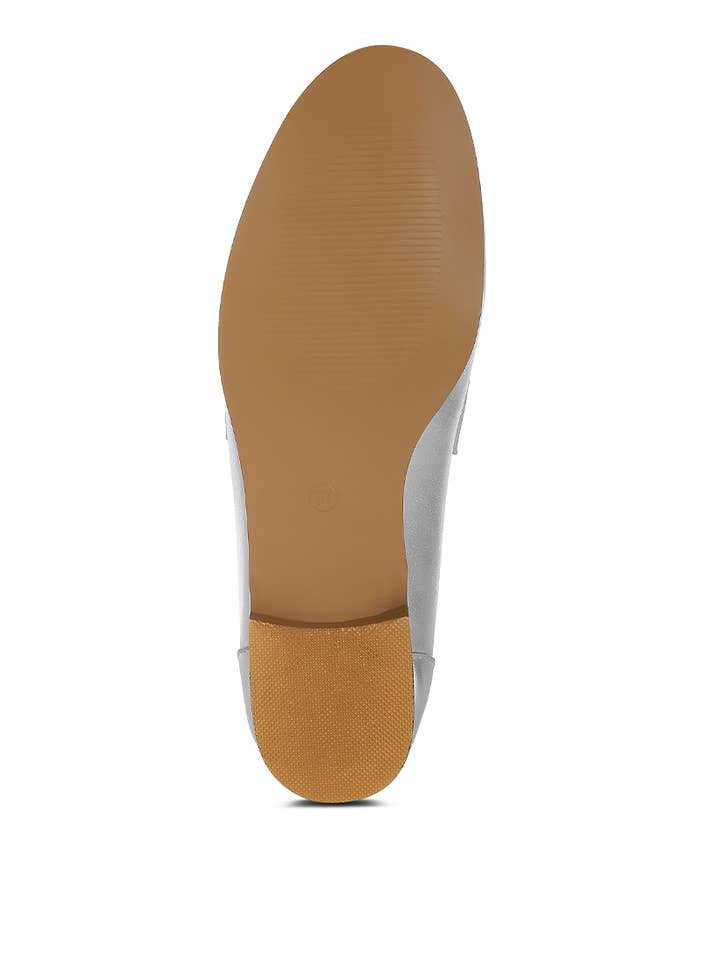 Silver Eden Ode Rhinestone Strap Metallic Loafers for wholesale on Faire7