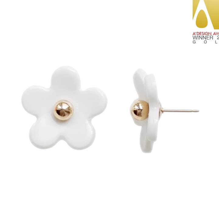 Hverdags porcelæn Daisy Stud Øreringe for engroshandel hos POPORCELAIN