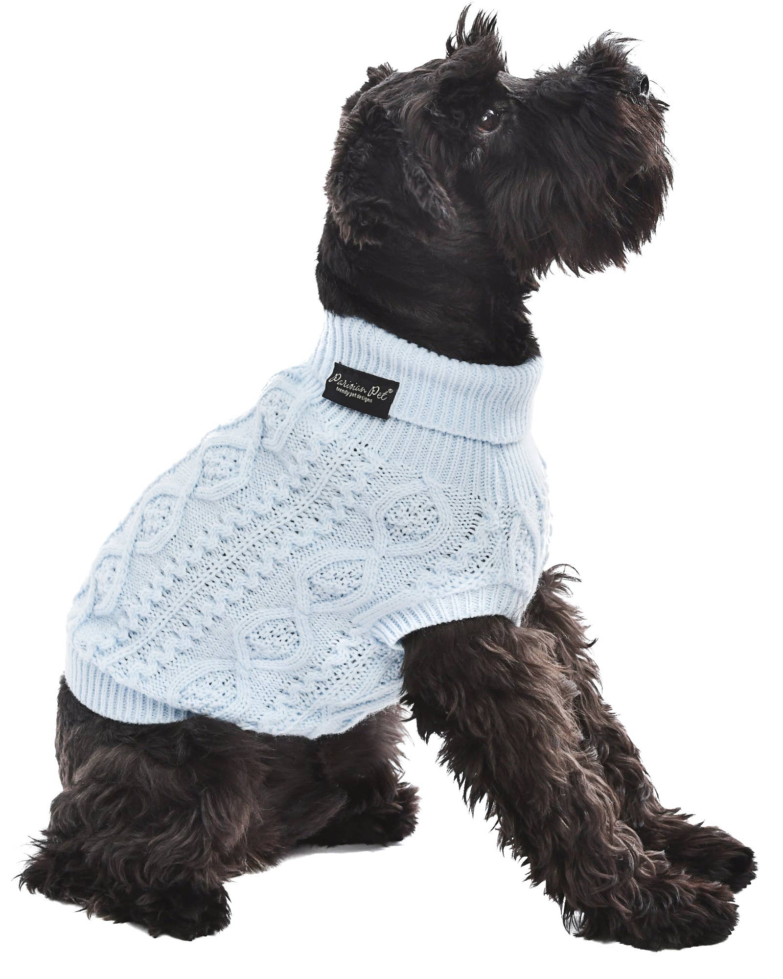 Parisian Pet® – Engroshandel Sweater - Hund – Kabelstrikket Sweater Pulverblå – Blødt & Varmt Hundetøj2