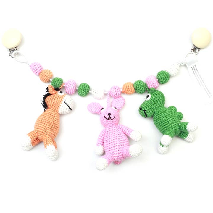 Corrente de carrinho de bebê com burro, coelho e camelo por atacado de natureZOO of Denmark