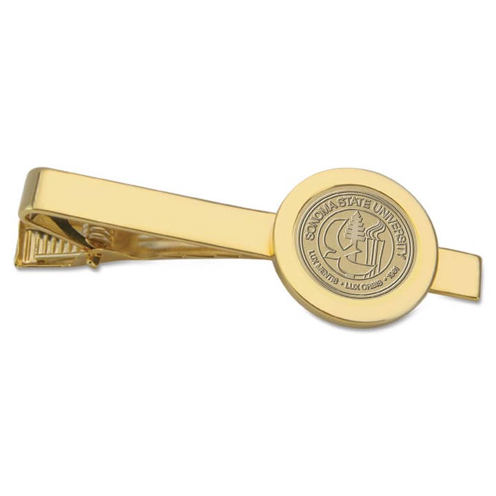 Sonoma State Seawolves Gold Tie Bar for wholesale by Collegiate Gifts and Accessories