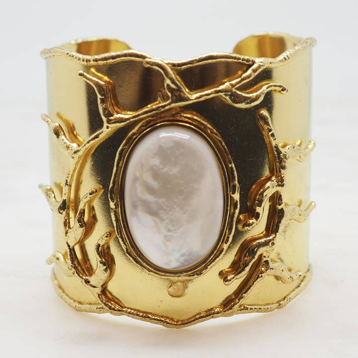 NCB127 Damen Armreif mit Perlmutt für den Großhandel von NIIKI PARIS