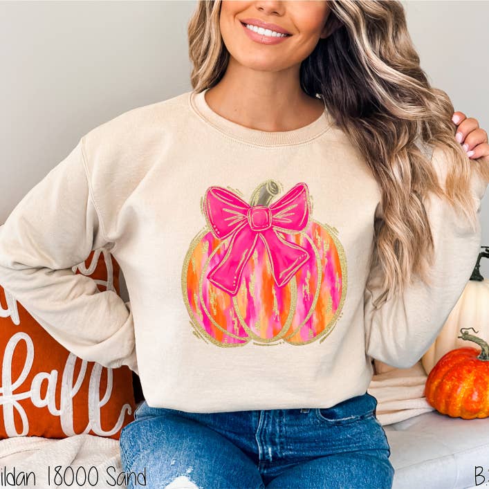 Pink & Gold Faux Glitter Pumpkin #BS7401 for wholesale by Bama Screens