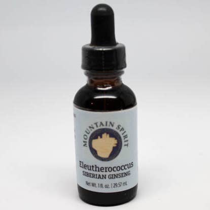 Eleutherococcus (Siberian Ginseng) Tincture for wholesale by Mountain Spirit Herbals LLC.