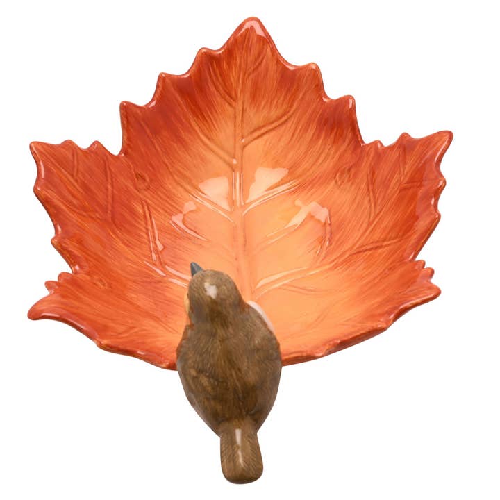 WIDDOP and Co. - Wholesale Serving Utensil - Country Living Robin On A Leaf Serving Bowl5