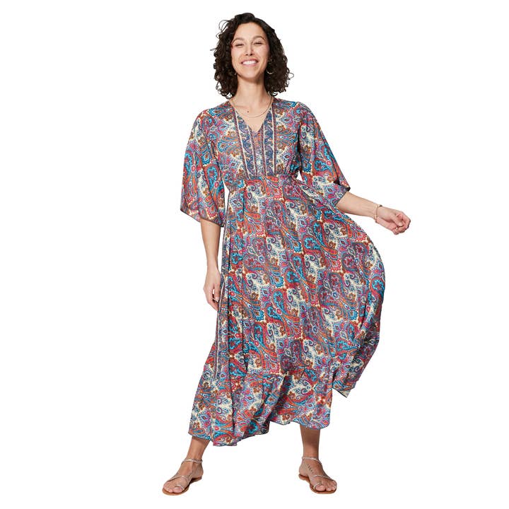 ROBE ÉTÉ LONGUE MANCHES 3/4 MAXIPA4005G pour la vente par Ipanima