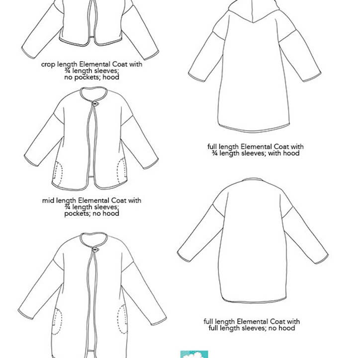 Crinkle Dreams - Wholesale Craft Sewing Kit - Elemental Coat Printed sewing pattern