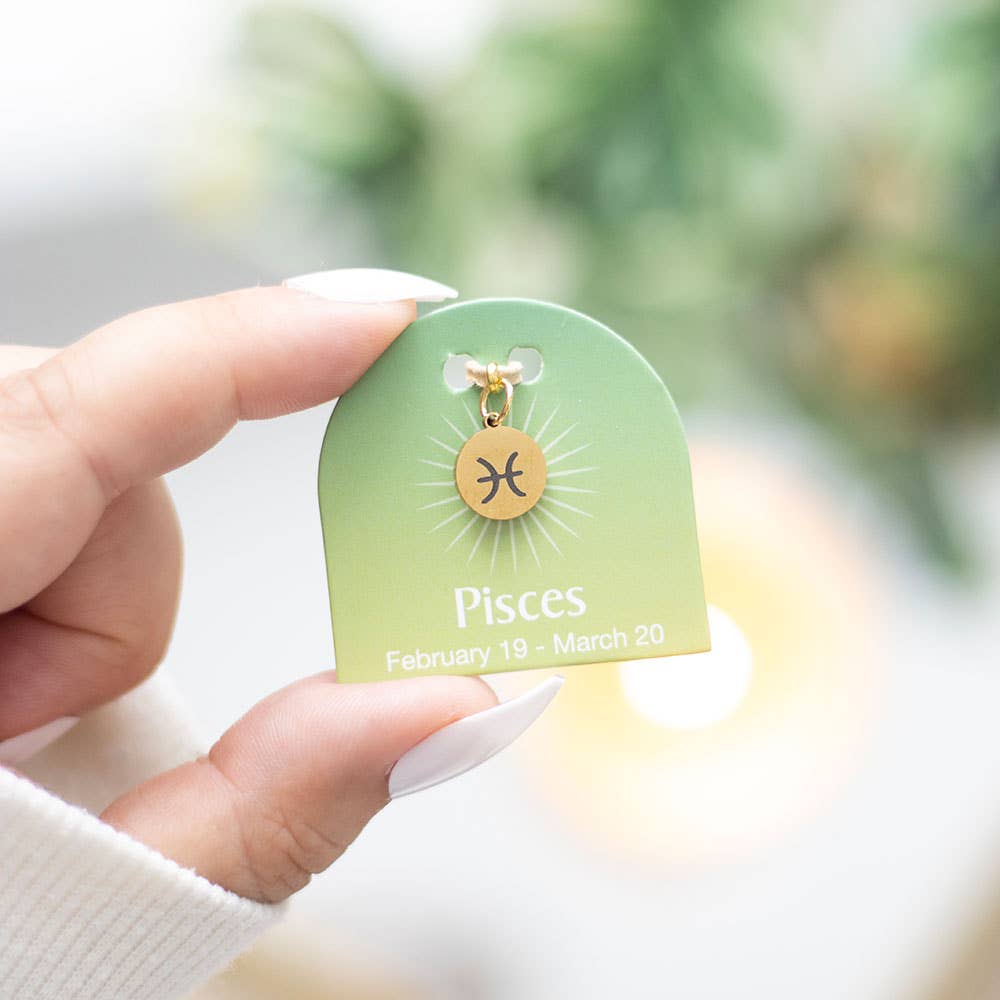 Something Different Wholesale - Vendita all'ingrosso Ciondolo/pendente - Ciondolo con segno zodiacale dorato Pesci