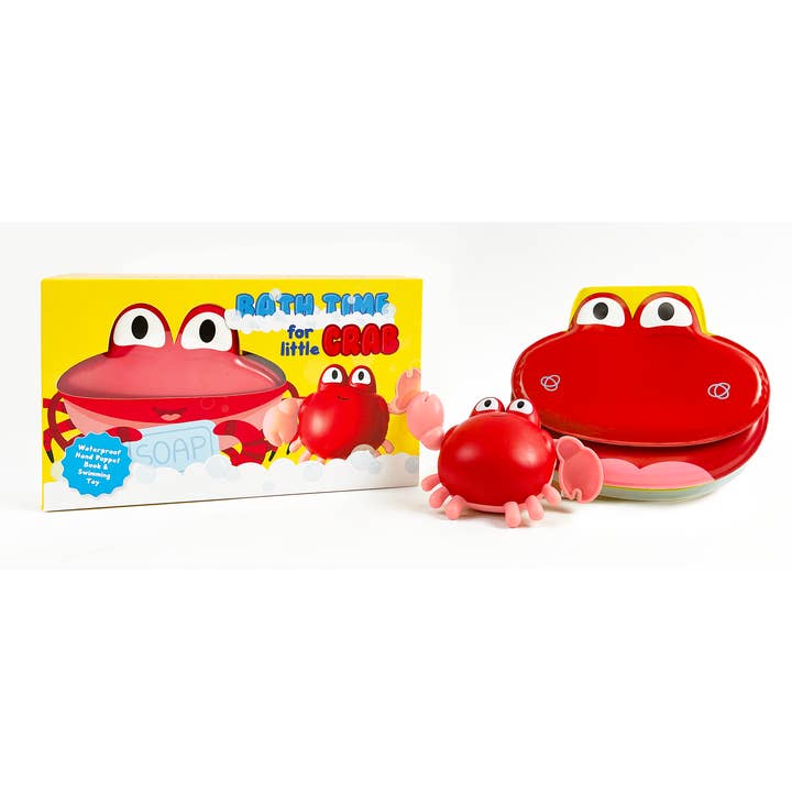 Little Hippo Books - Wholesale Book - Kids - Bath Time for Little Crab - Children's Waterproof Hand Puppet Book and Swimming Toy