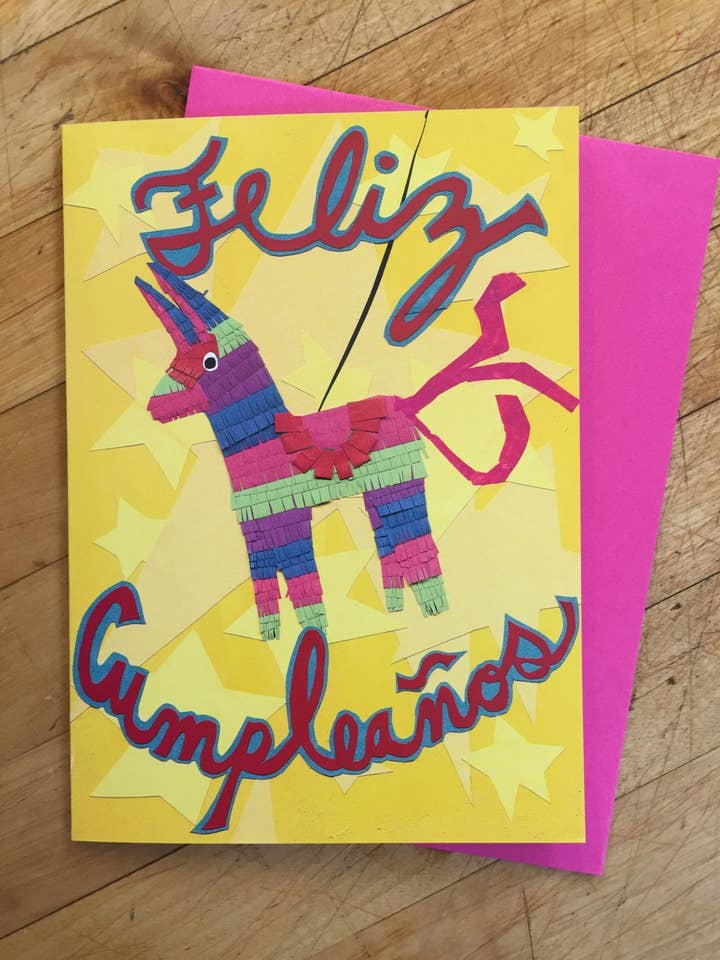 Pinata Cumpleanos Birthday Card for wholesale by Sunde White Industries