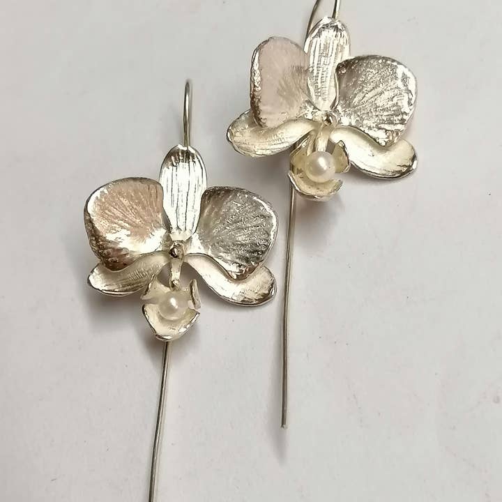 Andrew O'Dell Jewellery – wholesale Dangle earrings – Orchid Drop Earrings Made From Silver3