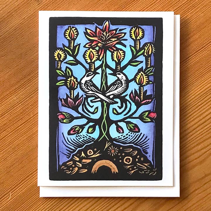 Lighting the Candles Card for wholesale by Claire Emery Art