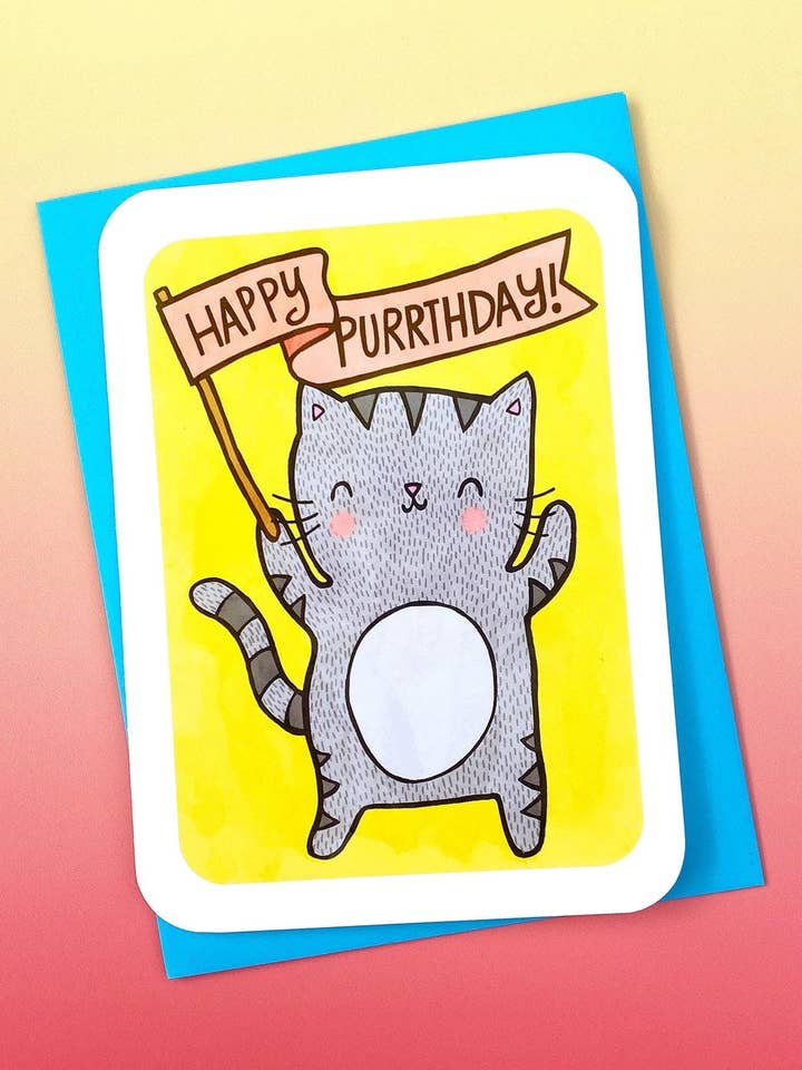 Joyeux Miauliversaire Chaton - Carte d'anniversaire drôle pour la vente par My Zoetrope
