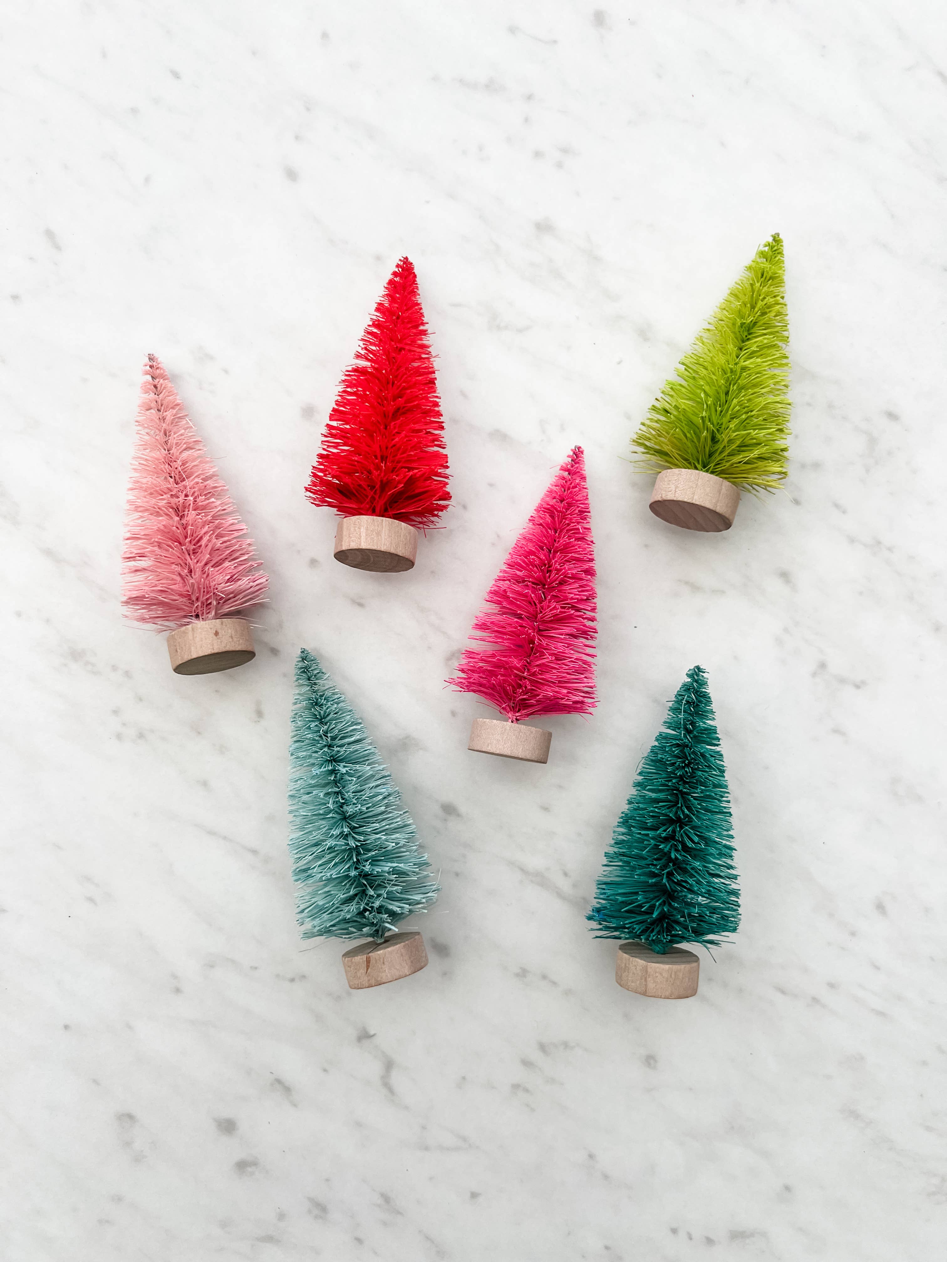 Trim & Twine - Wholesale Christmas Decoration - Colorful Bottle Brush Trees - Set of 62