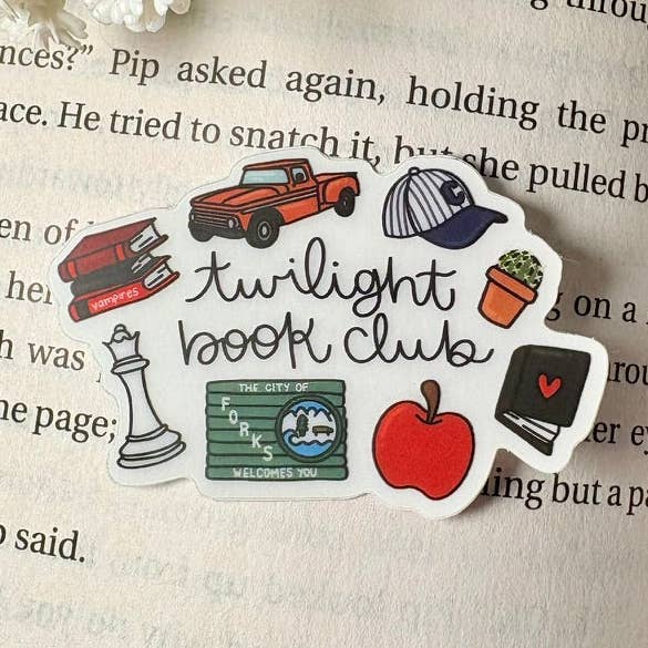 Twilight Book Club Symbols 2 inch Matte Sticker for wholesale by Awfullynerdy.co