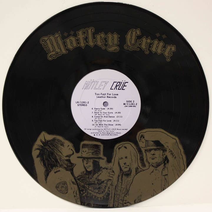 Motley Crue - Too Fast 12 Inch Black Vinyl Lp Laser Etched W for wholesale by Gold Record Outlet
