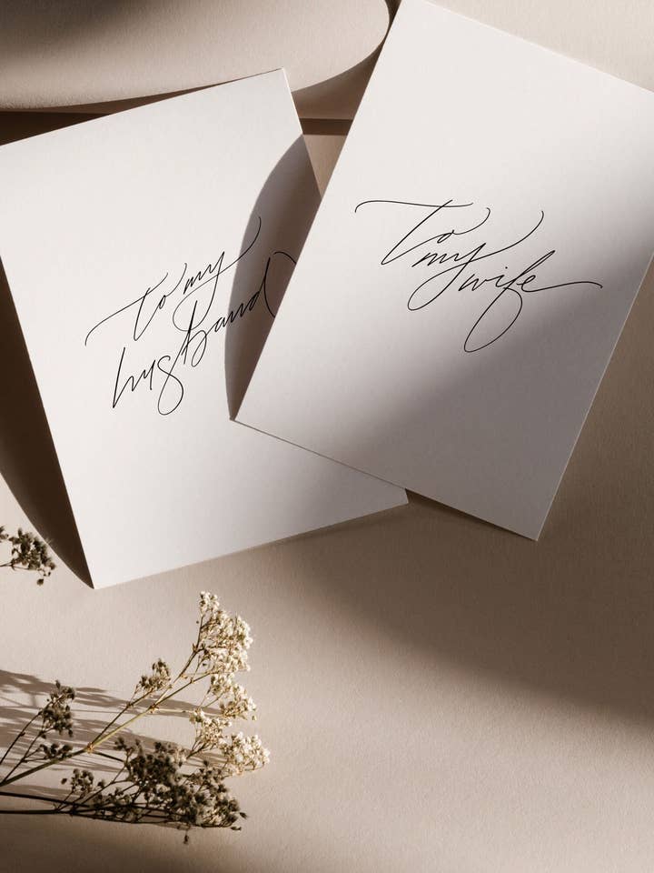 Carte pour mon mari / ma femme : Cadeau d'anniversaire minimaliste pour la vente par Velvet and Gold