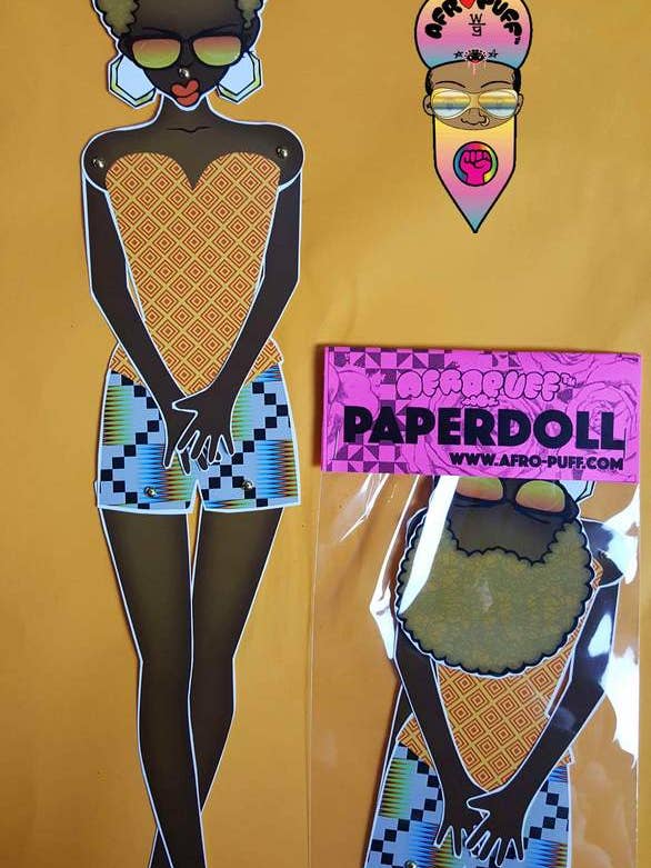 Bambola di carta AfroPuff™ Omo - Piccola per la vendita all'ingrosso da parte di AfroPuff