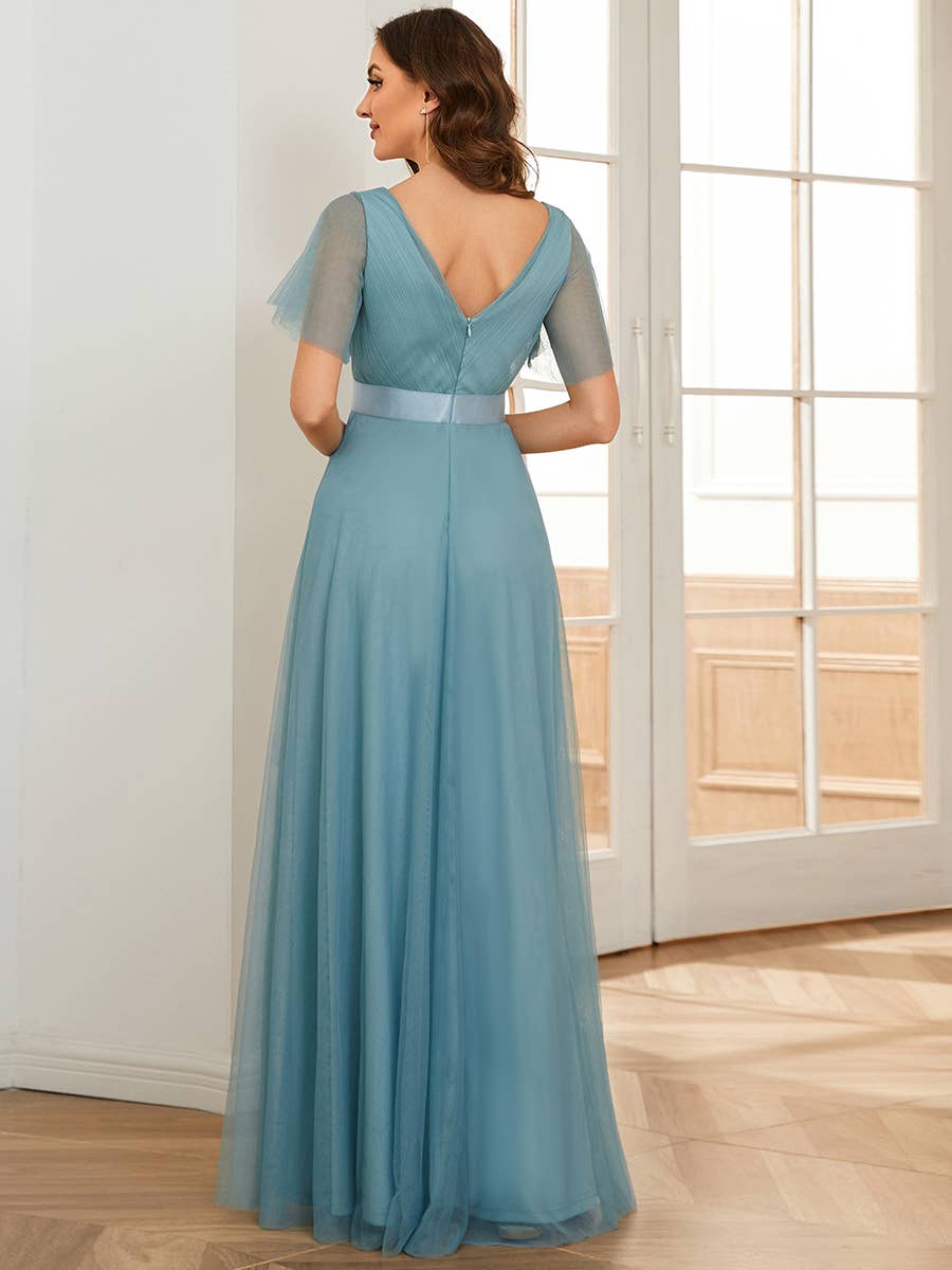 Ever-Pretty - Vente Robe de soirée – femme - Robe de demoiselle d'honneur trapèze à col en V49