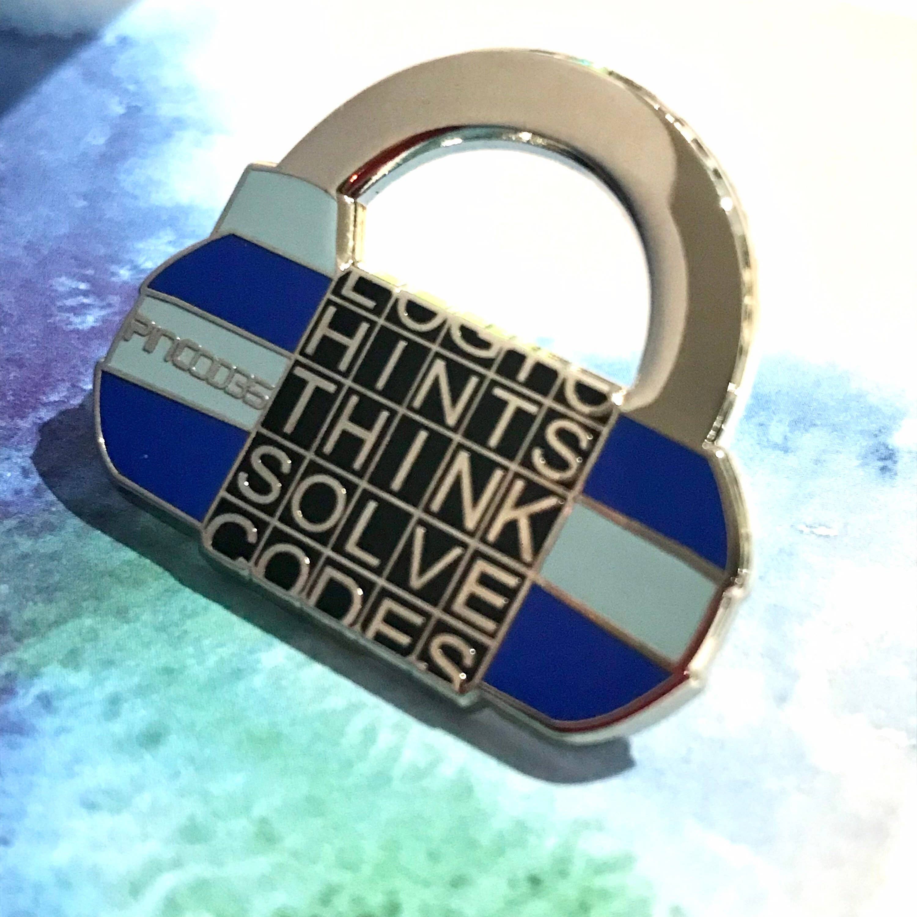 Pincodes - Venta al por mayor Botón/prendedor - Alfiler esmaltado duro con forma de candado con cinco letras, alfiler para sala de escape6