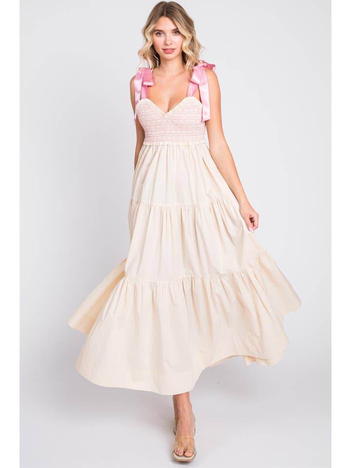 GeeGee x Lovelo - Vendita all'ingrosso Vestito - Donna - Abito midi plissettato a balze taglie comode, MD51552PL47