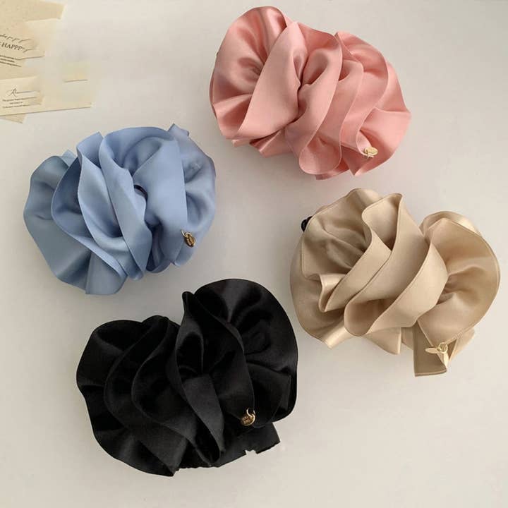 Satin Puff Hair Clip Bun Twist Claw Clip_CWAHA08221 for wholesale by ACCITY