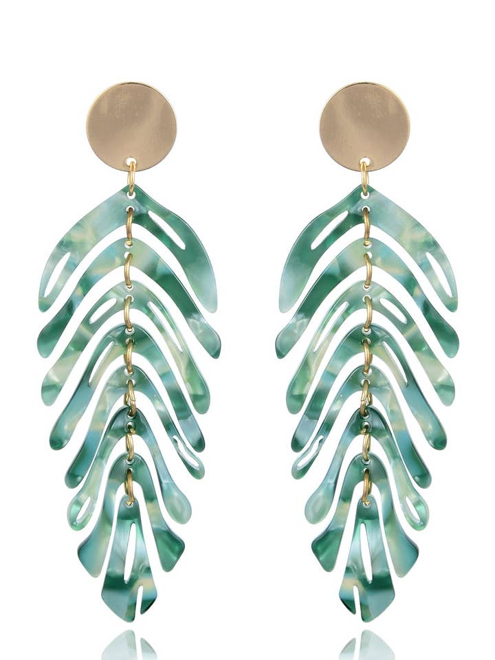Boucles d'oreilles feuille pour la vente par Eye Candy Los Angeles