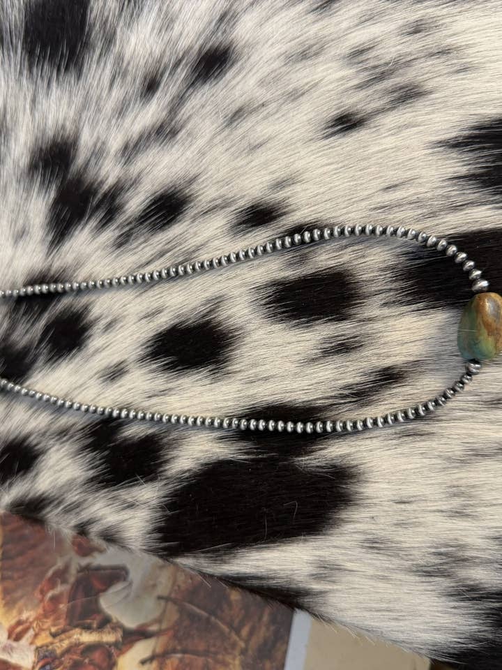 #106 Perles en argent sterling et véritable turquoise pour la vente par Z Bars Jewelry