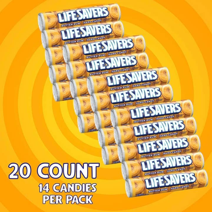 O'Shea's Candies Sweet Shop - Wholesale Retailer Display - Food & Drink - Nostalgic 1921 Butter Rum 🍹 Life Savers® 20ct Retro Roll1