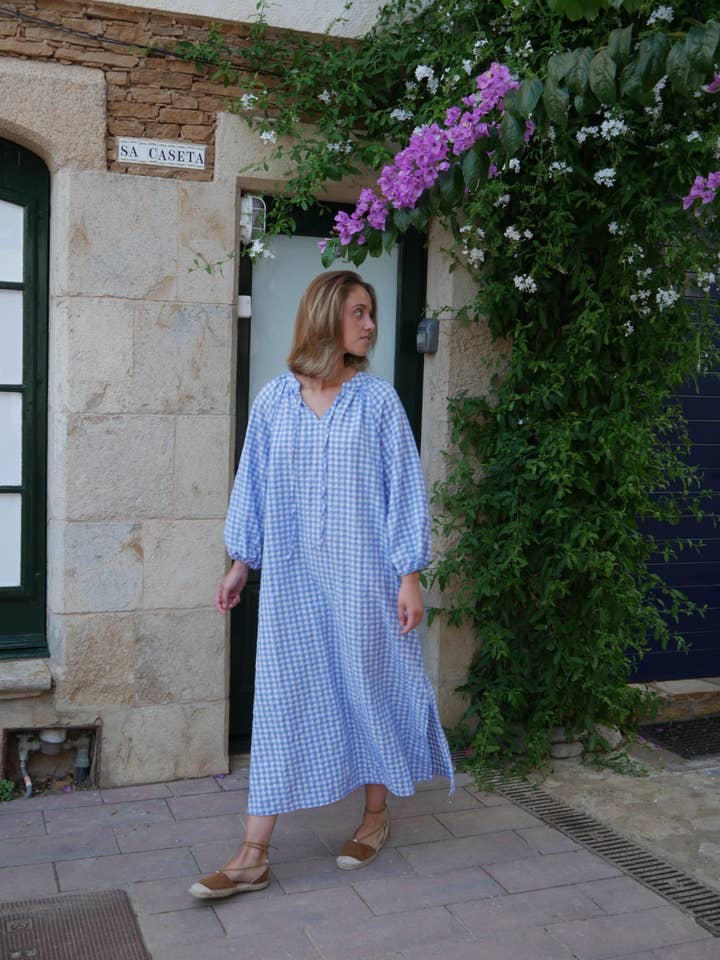 Matilde Vichy Dress Light Blue for wholesale by MindTraveler