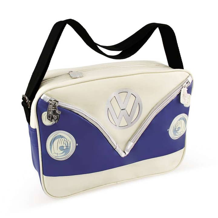 VW T1 Bus Shoulder Bag Landscape - Blue for wholesale by VW Collection by BRISA