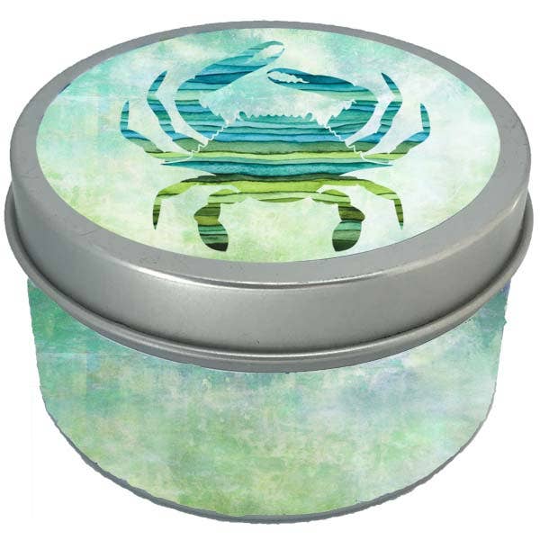 Striped Crab Candle Tin for wholesale by B McVan Designs