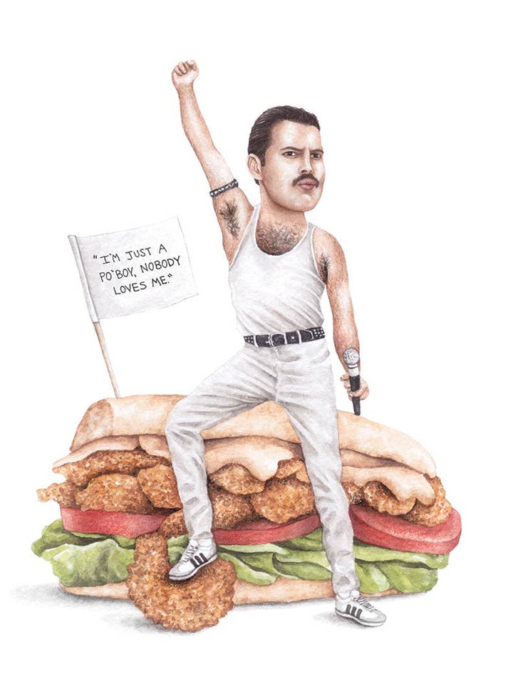 Freddie Mercury - Watercolor Print for wholesale by Celebs on Sandwiches