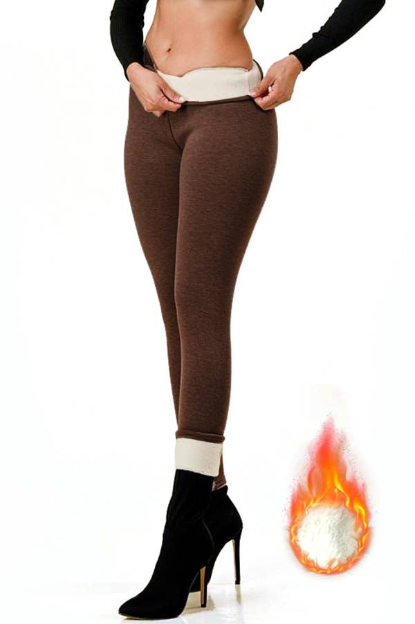 Color 5 - Wholesale Fashion Leggings - Women's - Lambskin thermal fur lined high waist winter warm leggings1