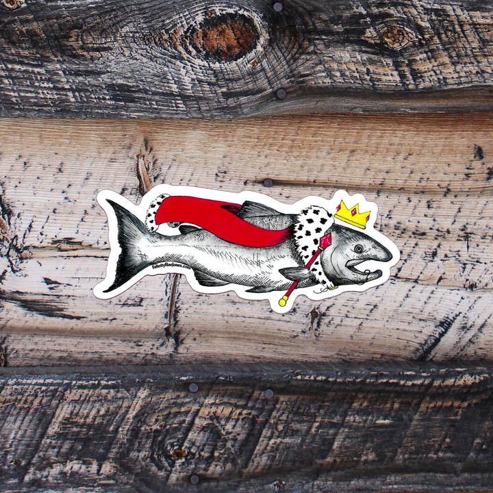 FJ Creations – wholesale Sticker – "King Salmon" Vinyl Sticker1
