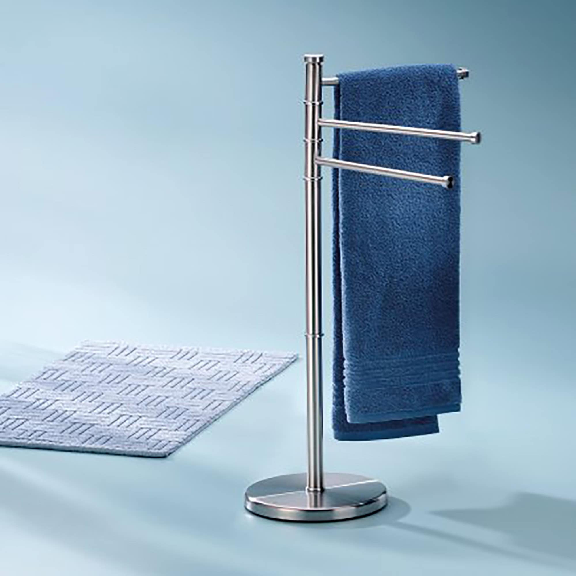 Evideco French Home Goods - Wholesale Towel Holder/Hanger - Freestanding 3-Arm Towel Rack in Stainless Steel2