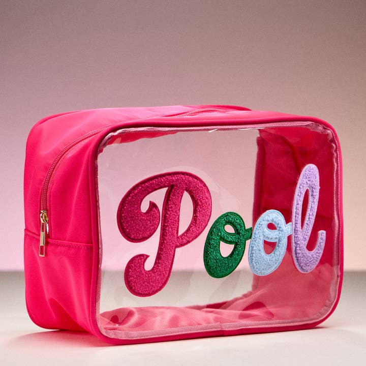 Lilla Haven - Wholesale Pouch - Women's - Large Clear PVC Pouch with Letters-Pool, Beach, Swim, Travel