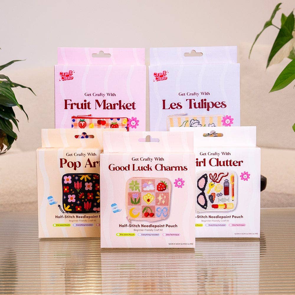Craft Club – wholesale Embroidery/cross-stitch supplies – GOOD LUCK CHARMS - Needlepoint Pouch Kit10