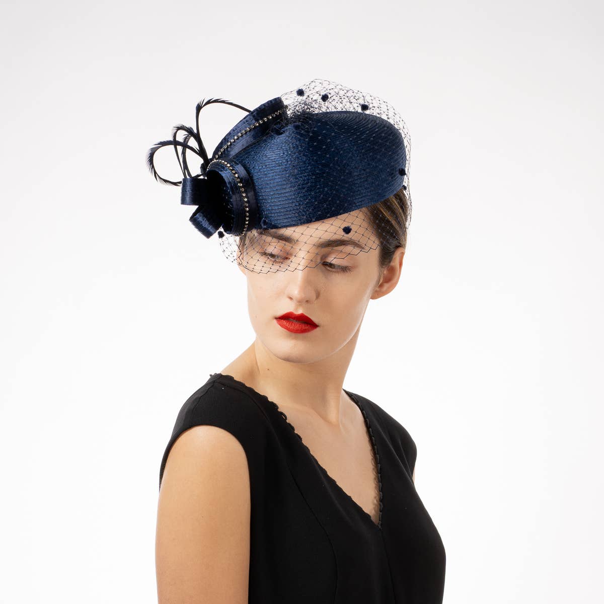 KaKyCo - Wholesale Fascinator Hat - Women's - Satin Ribbon Veil Pillbox | 32155910