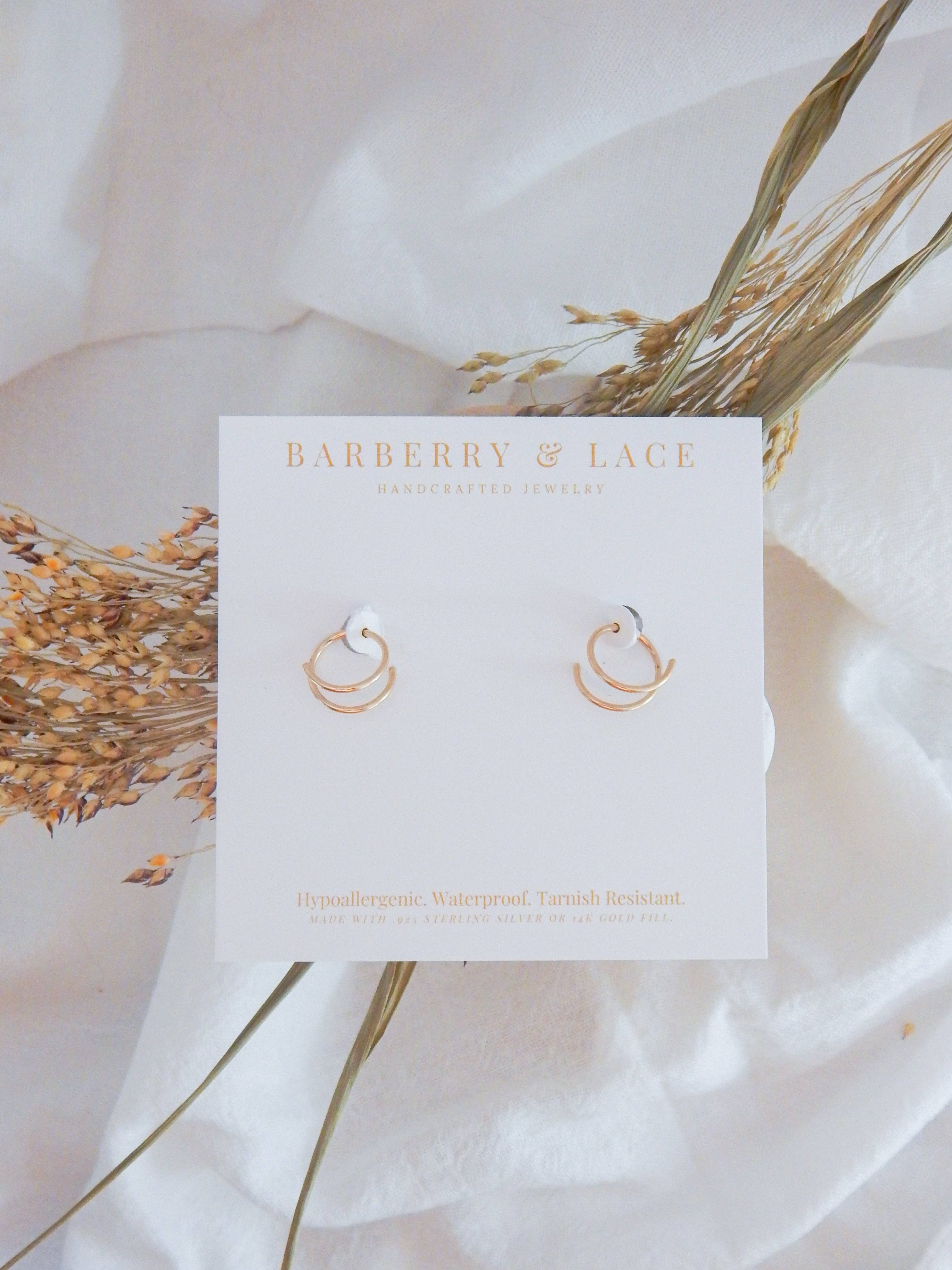 Barberry & Lace Handmade Jewelry - Wholesale Huggie Earrings - Twist-In Double Huggie Hoop Earrings2