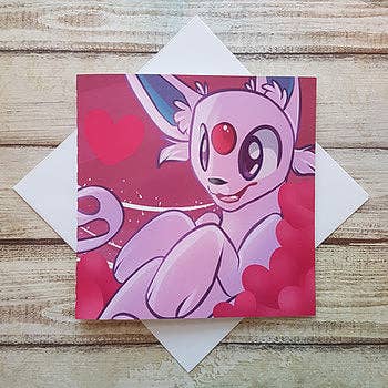 Ellesdoodlebox - Wholesale Valentine's Day Card - Espeon Card