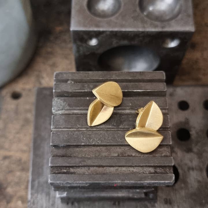 Vermeil medium earrings AUTUMN M2 for wholesale by ALEGRIA B.